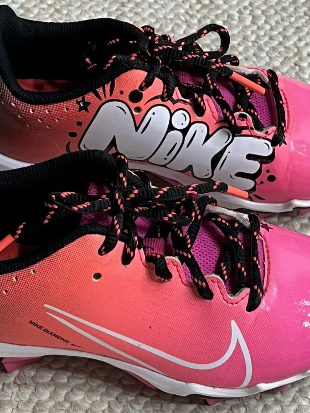 Nike Hyperdiamond Keystone Girl's Size 13C Pink Softball Cleats Shoes FZ8655-600